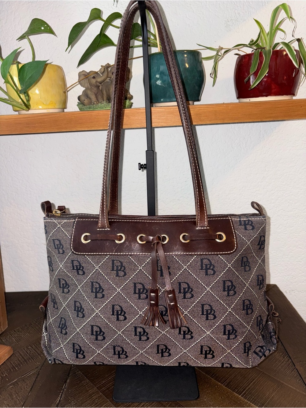 ✨ Dooney & Bourke Monogram Canvas Tassel Tote ✨